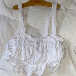 Urban outfitters cropped ruffle tank small